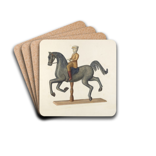 Horse with Rider by Selma Sandler Drink Coasters - set of 4