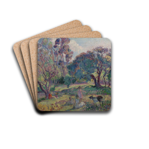 Le Repos sous les arbres by Henri Lebasque Drink Coasters - set of 4