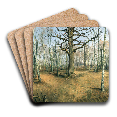 Wermsdorf Forest by Ferdinand von Rayski Art Drink Coaster set