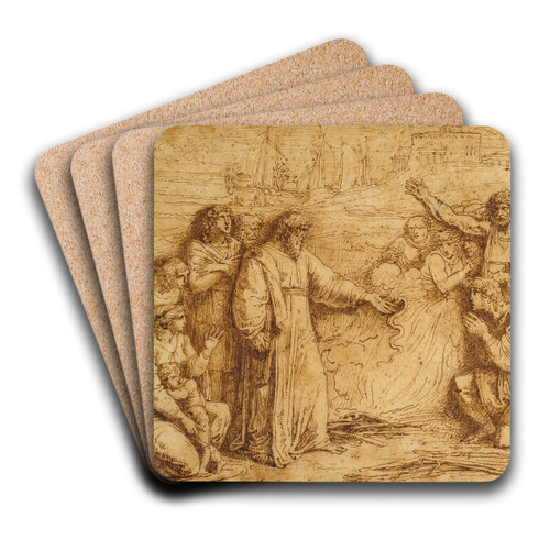 Miracle of Saint Paul by Felice Giani Art Drink Coaster set Miracle of Saint Paul by Felice Giani Art Drink Coaster set