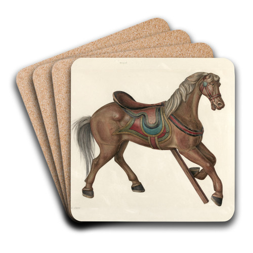 Hobby Horse by Mina Lowry Art Drink Coaster set