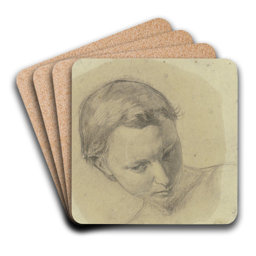 Girl's head. by Julius Hamel Art Drink Coaster set