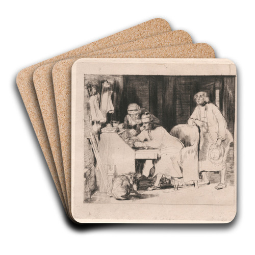Finding the Will by Sir David Wilkie Art Drink Coaster set Finding the Will by Sir David Wilkie Art Drink Coaster set