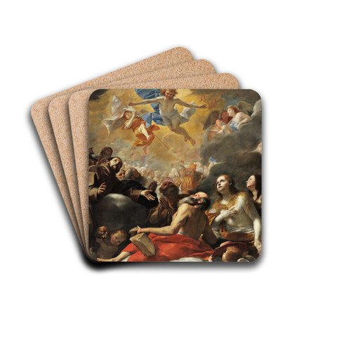 Christ In Glory With Saints by Mattia Preti Drink Coasters - set of 4