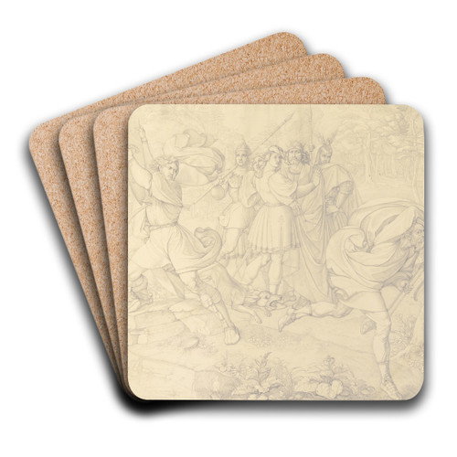 Sigfrid's death by Peter von Cornelius Art Drink Coaster set