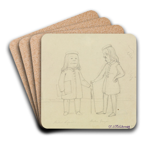 Die Maler Jakob Lehnen und Johann Wilhelm Preyer by Johann Wilhelm Schirmer Art Drink Coaster set