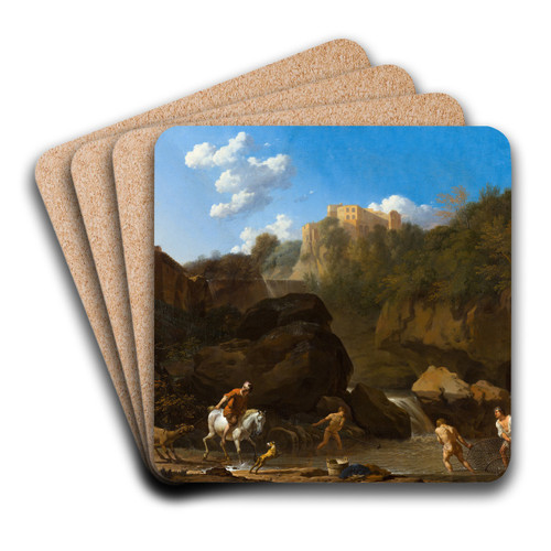 The Waterfalls at Tivoli by Karel Dujardin Art Drink Coaster set The Waterfalls at Tivoli by Karel Dujardin Art Drink Coaster set