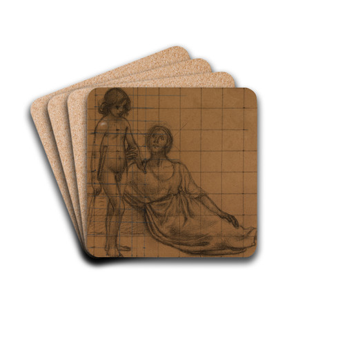 Femme et enfant by Pierre Puvis de Chavannes Drink Coasters - set of 4