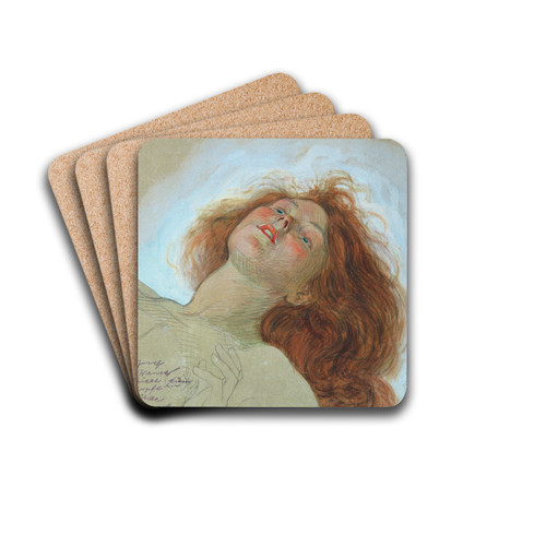 Skizze zum Kopf der Leda by Josef Wawra Drink Coasters - set of 4