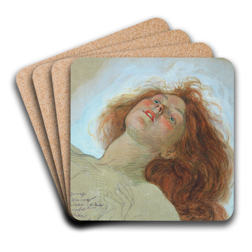 Skizze zum Kopf der Leda by Josef Wawra Art Drink Coaster set