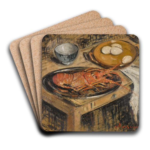 Langouste du Portugal by Gustave Loiseau Art Drink Coaster set