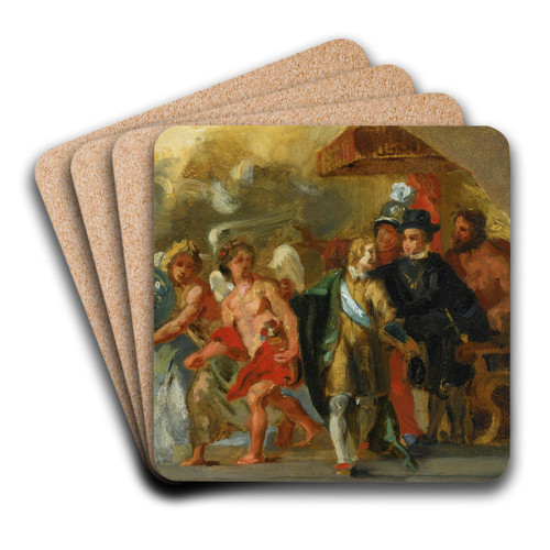 The Stage Of Archduchess Isabella (After Rubens) by Eugne Delacroix Art Drink Coaster set