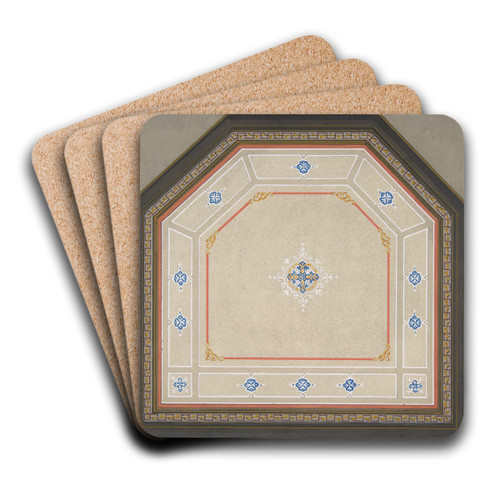 Design for the decoration of a pentagonal ceiling by Jules-Edmond-Charles Lachaise Art Drink Coaster set