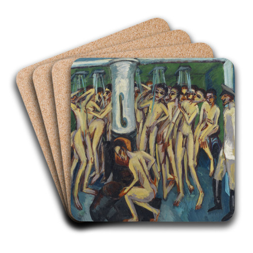 Artillerymen by Ernst Ludwig Kirchner Art Drink Coaster set