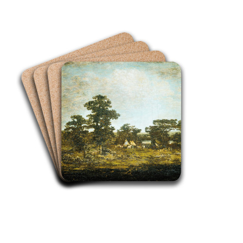 An Indian Encampment by Ralph Albert Blakelock Drink Coasters - set of 4