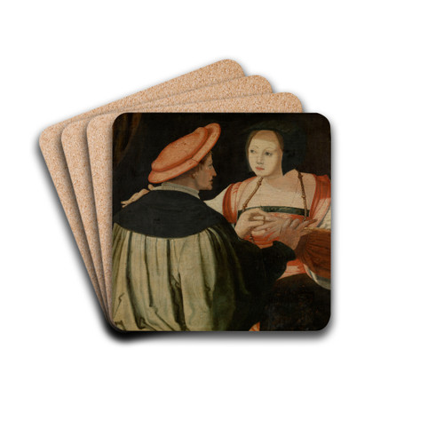 The Engagement by Lucas Van Leyden Drink Coasters - set of 4