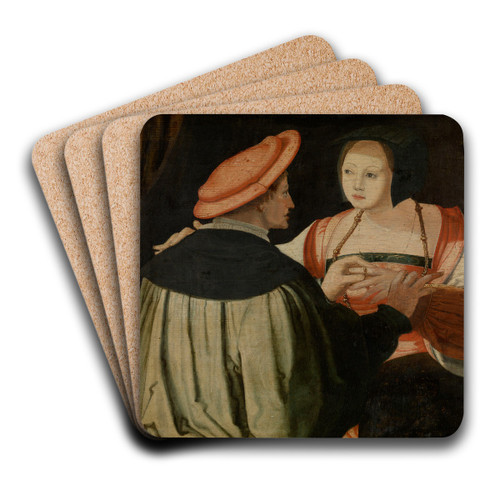 The Engagement by Lucas Van Leyden Art Drink Coaster set