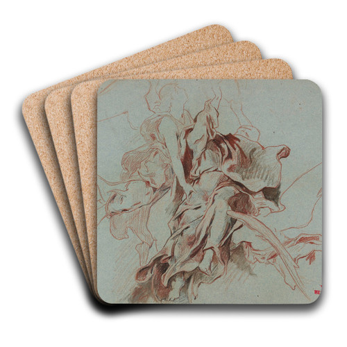 Etude d'assomption avec un ange by Henri Leopold Lvy Art Drink Coaster set