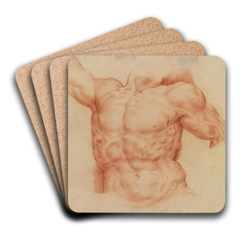Front view of Laocoons torso by Willem Panneels Art Drink Coaster set Front view of Laocoons torso by Willem Panneels Art Drink Coaster set