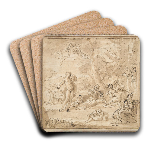 Apollo andDaphne by Pier Francesco Mola Art Drink Coaster set