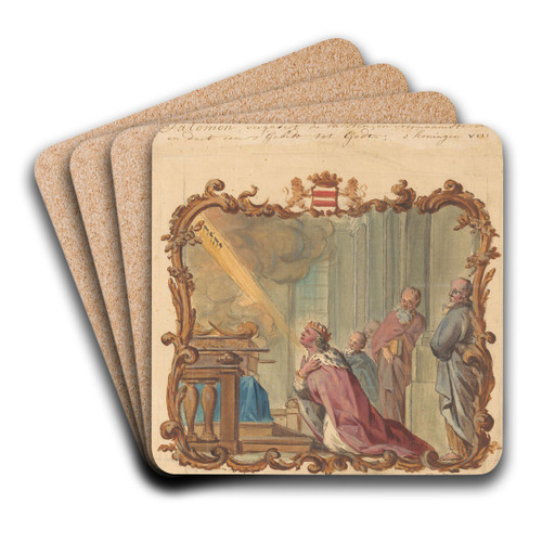 Koning Salomo in gebed tot God (Kon. I, vs. 8). by Rienk Keyert Art Drink Coaster set