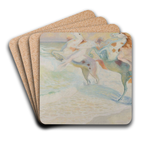 Sketch for 'Fight for a woman' by Kazimierz Stabrowski Art Drink Coaster set