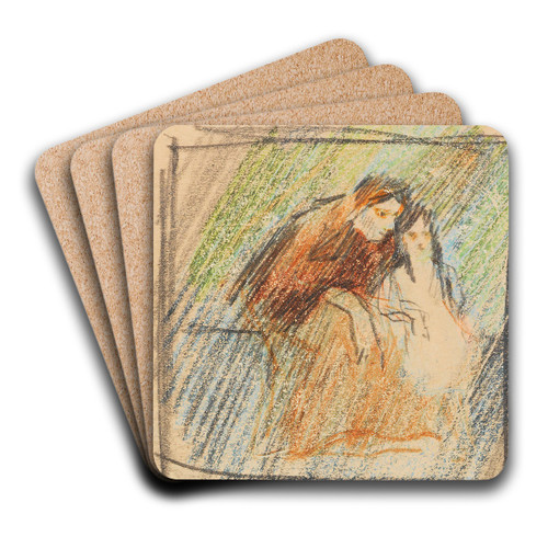 Frau mit Kind by August Macke Art Drink Coaster set