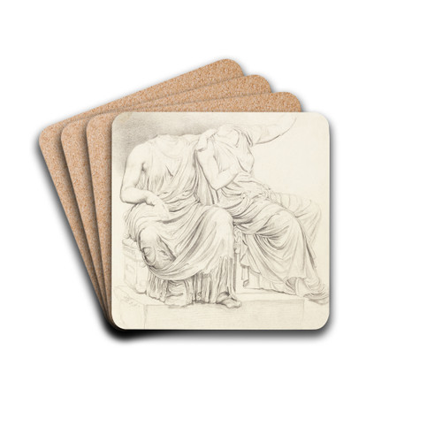 Study of Two Headless Classical Statues by James Ward Drink Coasters - set of 4