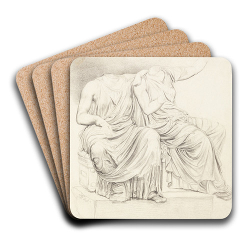 Study of Two Headless Classical Statues by James Ward Art Drink Coaster set
