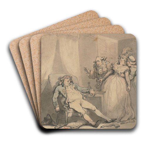 The suicide by Thomas Rowlandson Art Drink Coaster set