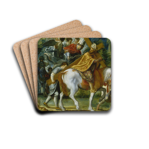 Heraclius on Horseback with the Cross by Adam Elsheimer Drink Coasters - set of 4