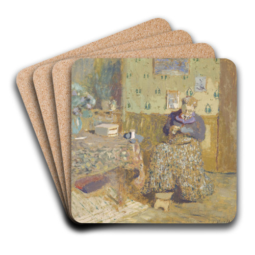 Madame Vuillard Sewing by douard Vuillard Art Drink Coaster set