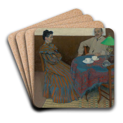 Married Couple at the Table by Jlius Andorko Art Drink Coaster set