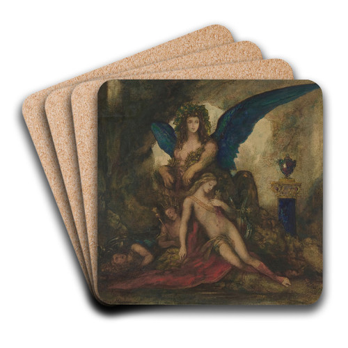 Sphinx in a Grotto (Poet, King and Warrior) by Gustave Moreau Art Drink Coaster set