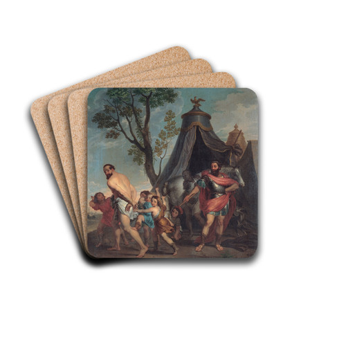 Camillus and the Schoolmaster of Falerii by Domenico Corvi Drink Coasters - set of 4