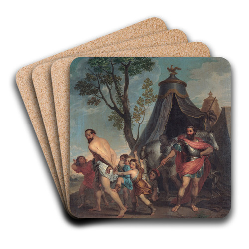 Camillus and the Schoolmaster of Falerii by Domenico Corvi Art Drink Coaster set