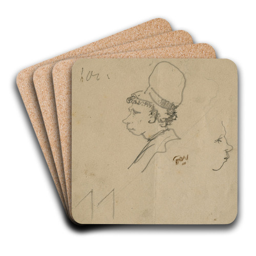 Two heads of boys by Floris Verster Art Drink Coaster set Two heads of boys by Floris Verster Art Drink Coaster set
