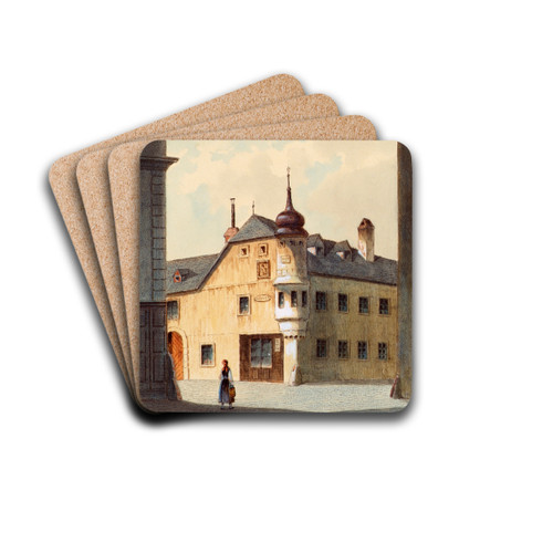 Das Alte Haus am Neubau in Wien by Franz Sager Drink Coasters - set of 4 Das Alte Haus am Neubau in Wien by Franz Sager Drink Coasters - set of 4