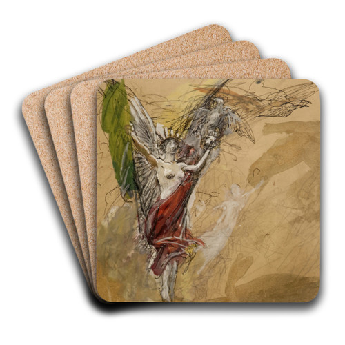 tude de figures volantes by Luc-Olivier Merson Art Drink Coaster set tude de figures volantes by Luc-Olivier Merson Art Drink Coaster set
