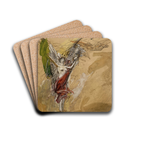 tude de figures volantes by Luc-Olivier Merson Drink Coasters - set of 4 tude de figures volantes by Luc-Olivier Merson Drink Coasters - set of 4