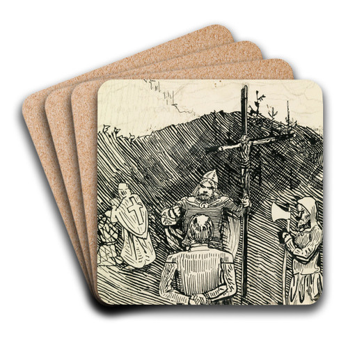 Kong Olavs mte med Gaukatore og Avrafaste by Christian Krohg Art Drink Coaster set