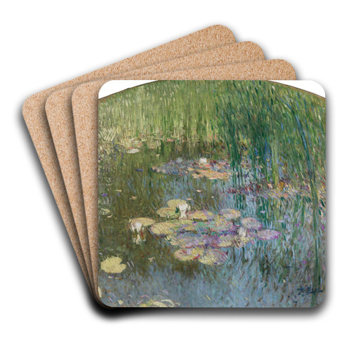 Nymphas by Pierre-Eugne Montzin Art Drink Coaster set Nymphas by Pierre-Eugne Montzin Art Drink Coaster set