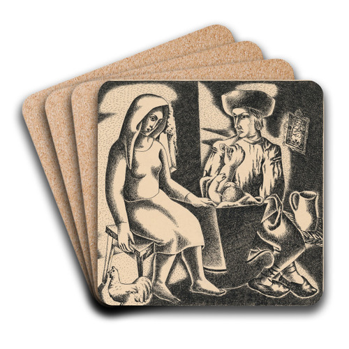 Slovak family by Mikul Galanda Art Drink Coaster set