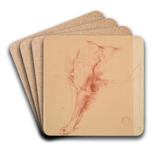 tude de patte de chien. by Jacques-Raymond Brascassat Art Drink Coaster set