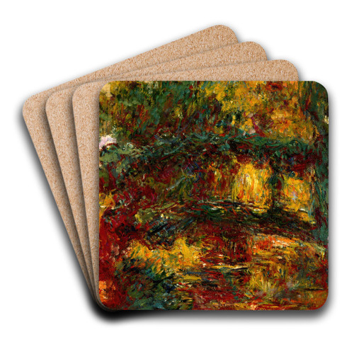The Japanese Footbridge, Giverny by Claude Monet Art Drink Coaster set