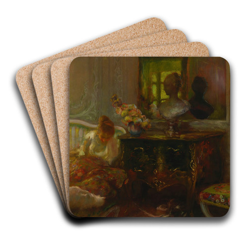 L'apres-Midi by Gaston La Touche Art Drink Coaster set