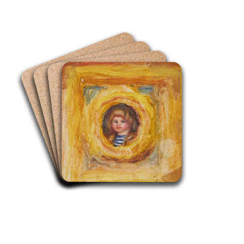 Claude Renoir en mdaillon by Pierre-Auguste Renoir Drink Coasters - set of 4