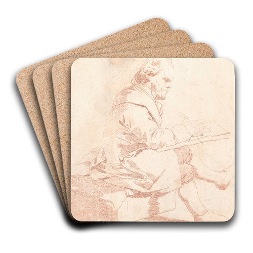 An ArtistSketching by Franois-Andr Vincent Art Drink Coaster set