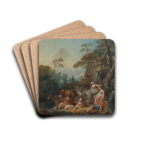 Lndliche Idylle by Franois Boucher Drink Coasters - set of 4