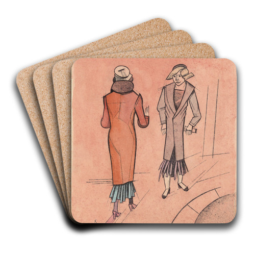 Ohne Titel (zwei Frauen) II by Karl Wiener Art Drink Coaster set